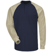 SEL4 Long Sleeve Color-Block Tagless Henley Shirt - EXCEL FR®