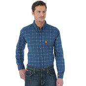 FR133RB  Men's Wrangler® FR Flame Resistant Long Sleeve Button Down Plaid Shirt